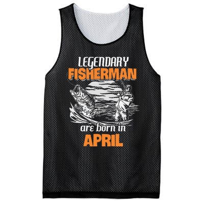 Fishing Legend Born In April Funny Fisherman Gift Mesh Reversible Basketball Jersey Tank