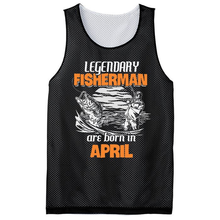 Fishing Legend Born In April Funny Fisherman Gift Mesh Reversible Basketball Jersey Tank