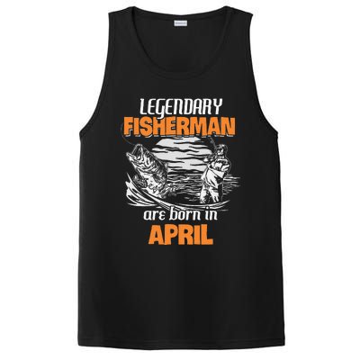 Fishing Legend Born In April Funny Fisherman Gift PosiCharge Competitor Tank