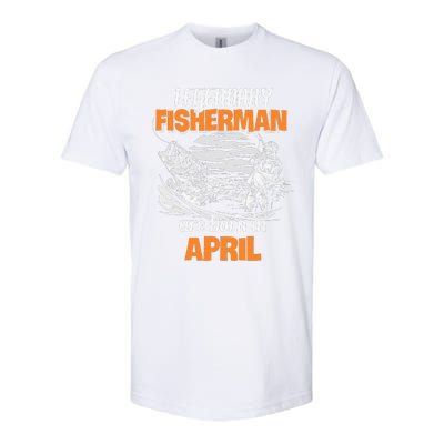 Fishing Legend Born In April Funny Fisherman Gift Softstyle CVC T-Shirt