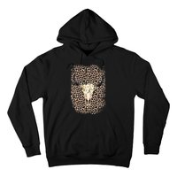 Funny Leopard Boho Cow print Flower Rustic Turquoise Hoodie