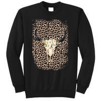 Funny Leopard Boho Cow print Flower Rustic Turquoise Sweatshirt