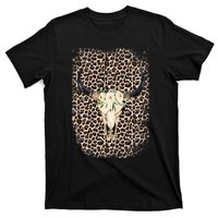 Funny Leopard Boho Cow print Flower Rustic Turquoise T-Shirt