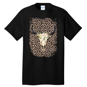 Funny Leopard Boho Cow print Flower Rustic Turquoise Tall T-Shirt