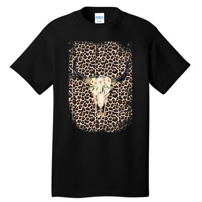 Funny Leopard Boho Cow print Flower Rustic Turquoise Tall T-Shirt