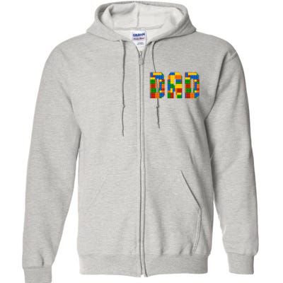 Funny Lego Builder Dad Full Zip Hoodie