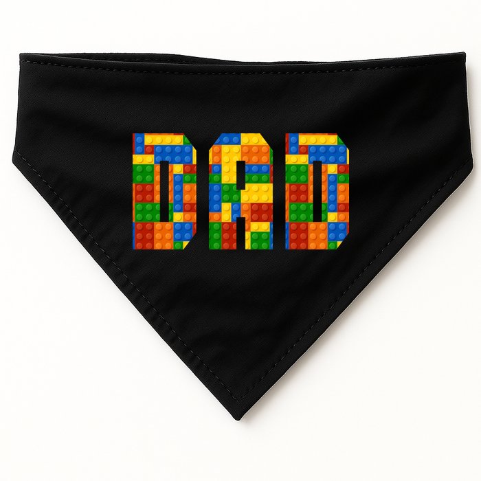 Funny Lego Builder Dad USA-Made Doggie Bandana