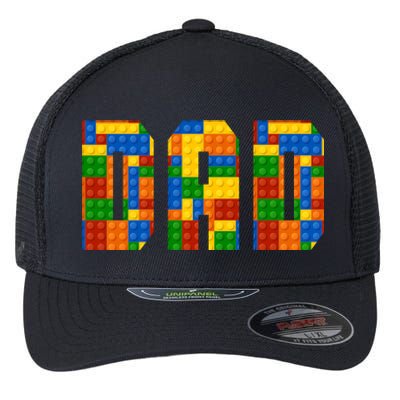 Funny Lego Builder Dad Flexfit Unipanel Trucker Cap