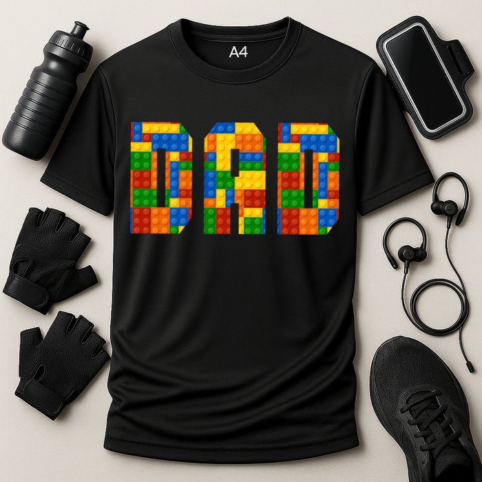 Funny Lego Builder Dad Performance Shirt