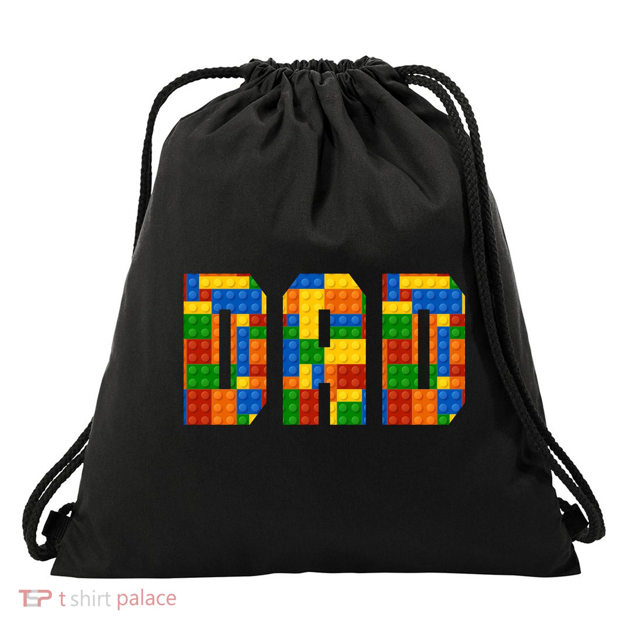 Funny Lego Builder Dad Drawstring Bag