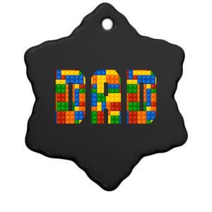 Funny Lego Builder Dad Ceramic Star Ornament