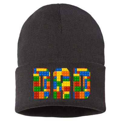 Funny Lego Builder Dad Sustainable Knit Beanie