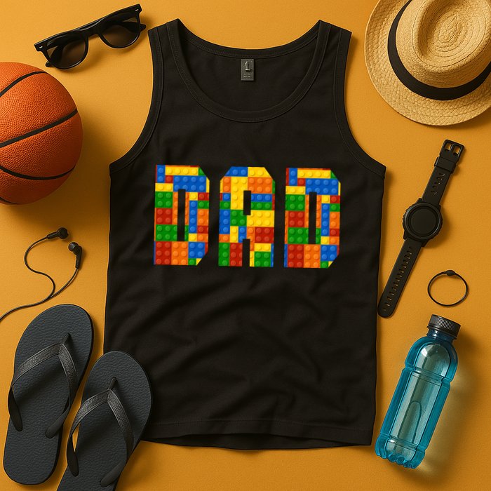 Funny Lego Builder Dad Tank Top