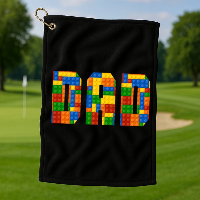 Funny Lego Builder Dad Golf Towel