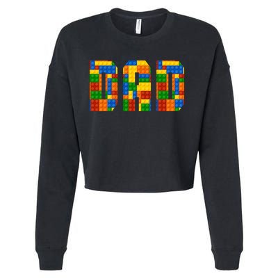 Funny Lego Builder Dad Cropped Pullover Crew