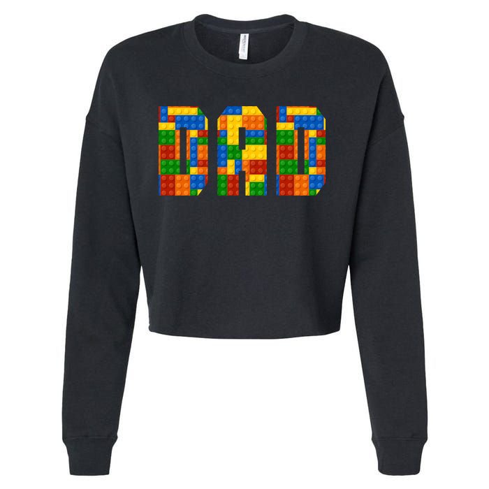 Funny Lego Builder Dad Cropped Pullover Crew