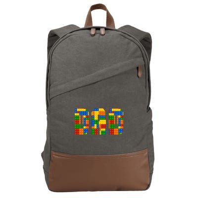 Funny Lego Builder Dad Cotton Canvas Backpack