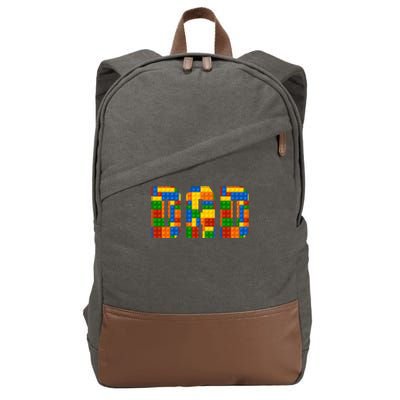 Funny Lego Builder Dad Cotton Canvas Backpack