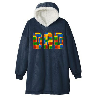 Funny Lego Builder Dad Hooded Wearable Blanket