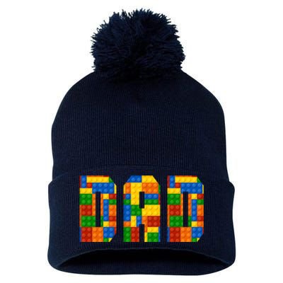 Funny Lego Builder Dad Pom Pom 12in Knit Beanie