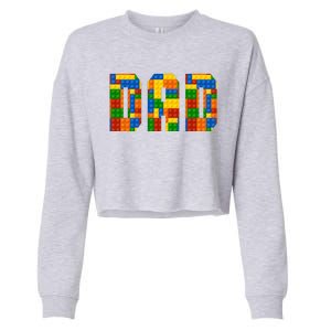 Funny Lego Builder Dad Cropped Pullover Crew