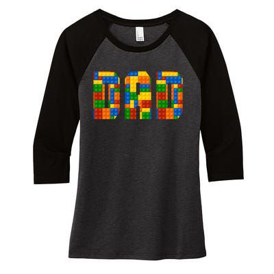 Funny Lego Builder Dad Women's Tri-Blend 3/4-Sleeve Raglan Shirt