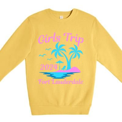 Fort Lauderdale Beach Florida Summer Trip 2024 Cute Gift Premium Crewneck Sweatshirt