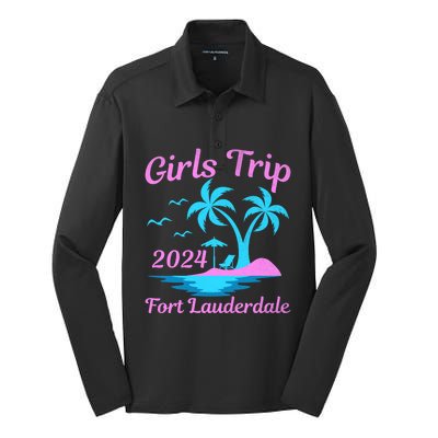 Fort Lauderdale Beach Florida Summer Trip 2024 Cute Gift Silk Touch Performance Long Sleeve Polo