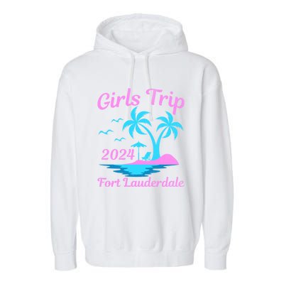 Fort Lauderdale Beach Florida Summer Trip 2024 Cute Gift Garment-Dyed Fleece Hoodie