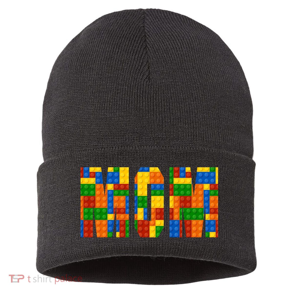 Funny Lego Builder Mom Sustainable Knit Beanie