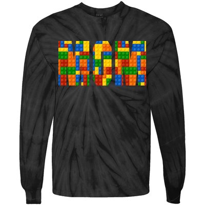 Funny Lego Builder Mom Tie-Dye Long Sleeve Shirt