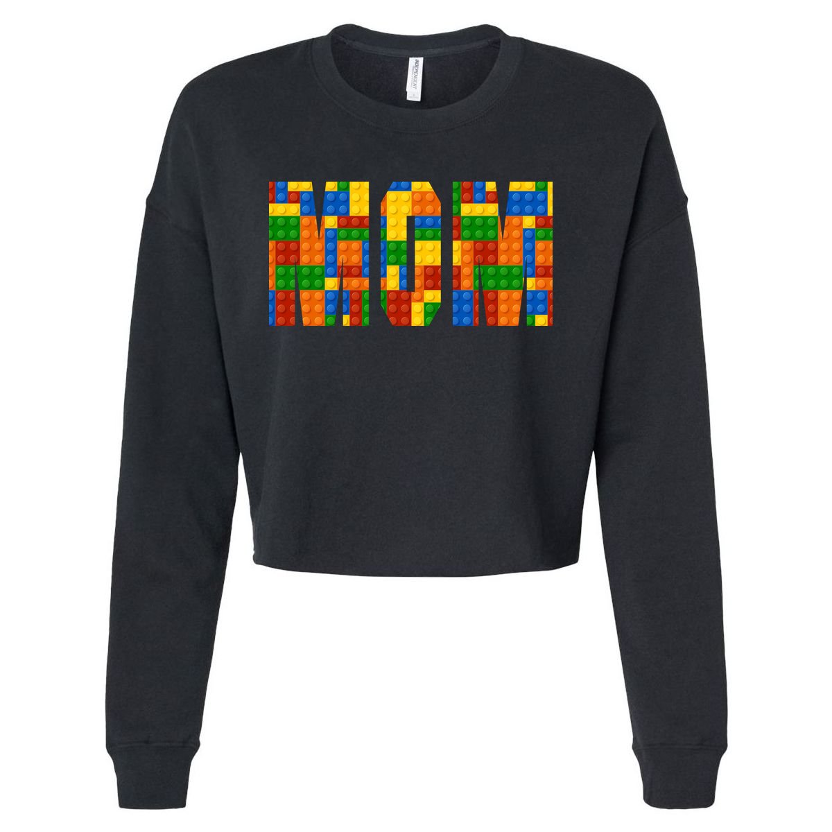 Funny Lego Builder Mom Cropped Pullover Crew