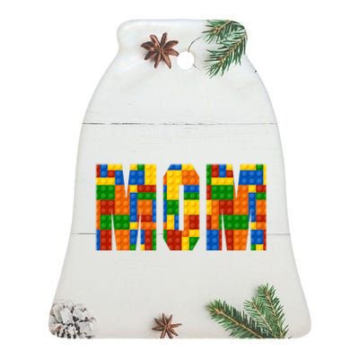 Funny Lego Builder Mom Ceramic Bell Ornament