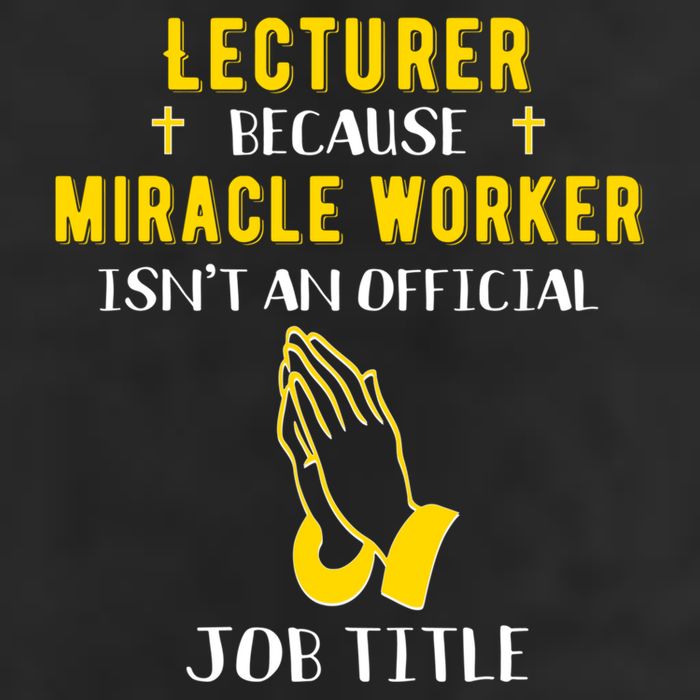 Funny Lecturer Because Miracle Worker Isnt A Job Title Teach Gift Microfiber Hand Towel