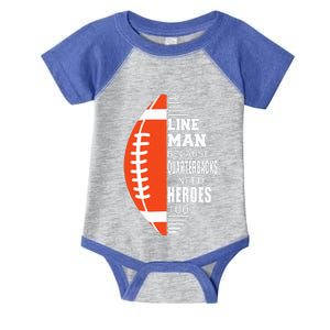 Football Lineman Because Quarterbacks Need Heroes Infant Baby Jersey Bodysuit