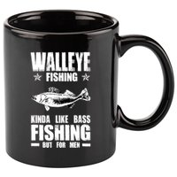 Funny Like Bass Fishing But For  Walleye Fishing 11oz C Handle Ceramic Mug