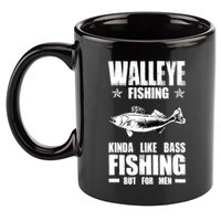 Funny Like Bass Fishing But For  Walleye Fishing 11oz C Handle Ceramic Mug