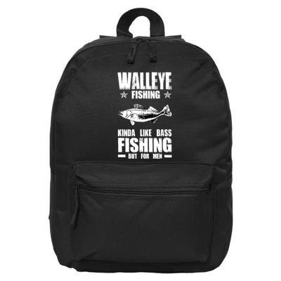 Funny Like Bass Fishing But For  Walleye Fishing 16 in Basic Backpack