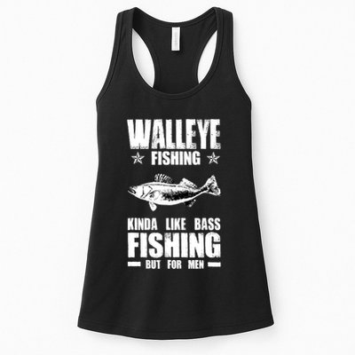 Funny Like Bass Fishing But For  Walleye Fishing Womens Tank Top