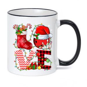 Funny Love Bowling Ball Santa Hat Christmas Lights Xmas Pjs Cool Gift 11oz Black Color Changing Mug