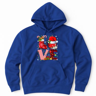 Funny Love Bowling Ball Santa Hat Christmas Lights Xmas Pjs Cool Gift Hoodie