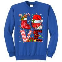 Funny Love Bowling Ball Santa Hat Christmas Lights Xmas Pjs Cool Gift Sweatshirt