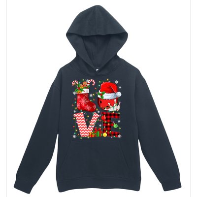 Funny Love Bowling Ball Santa Hat Christmas Lights Xmas Pjs Cool Gift Urban Pullover Hoodie