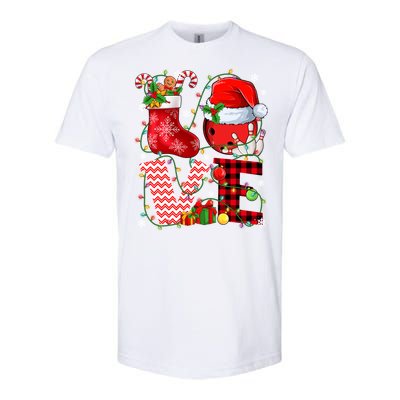 Funny Love Bowling Ball Santa Hat Christmas Lights Xmas Pjs Cool Gift Softstyle CVC T-Shirt