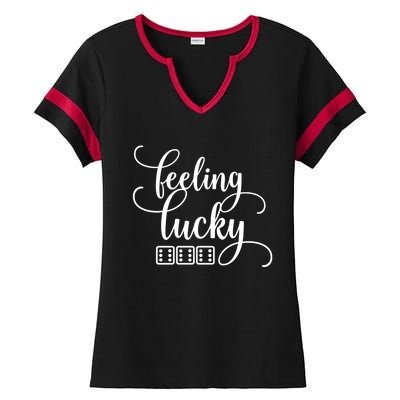 Feeling Lucky Bunco / Bunko Gift Ladies Halftime Notch Neck Tee