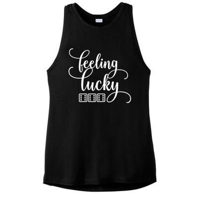 Feeling Lucky Bunco / Bunko Gift Ladies PosiCharge Tri-Blend Wicking Tank