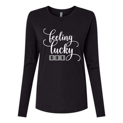 Feeling Lucky Bunco / Bunko Gift Womens Cotton Relaxed Long Sleeve T-Shirt