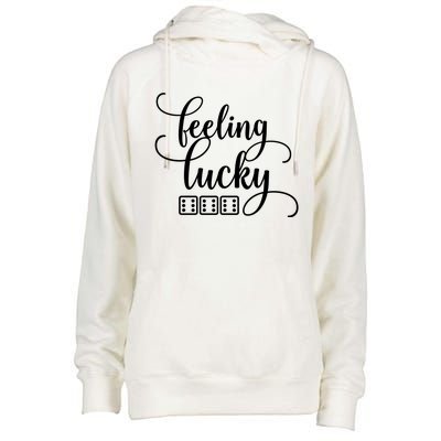 Feeling Lucky Bunco / Bunko Gift Womens Funnel Neck Pullover Hood