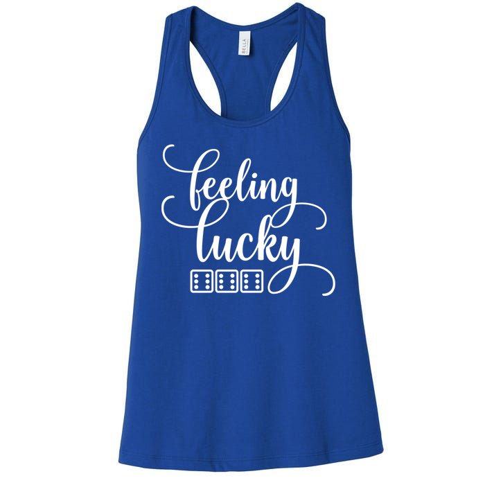 Feeling Lucky Bunco / Bunko Gift Women's Racerback Tank