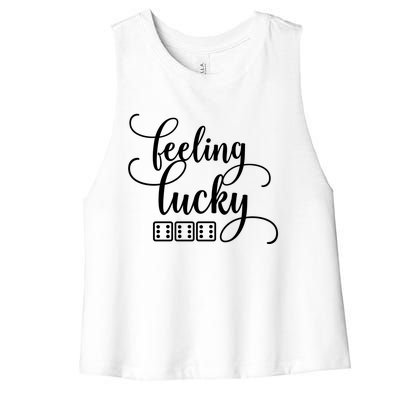 Feeling Lucky Bunco / Bunko Gift Women's Racerback Cropped Tank